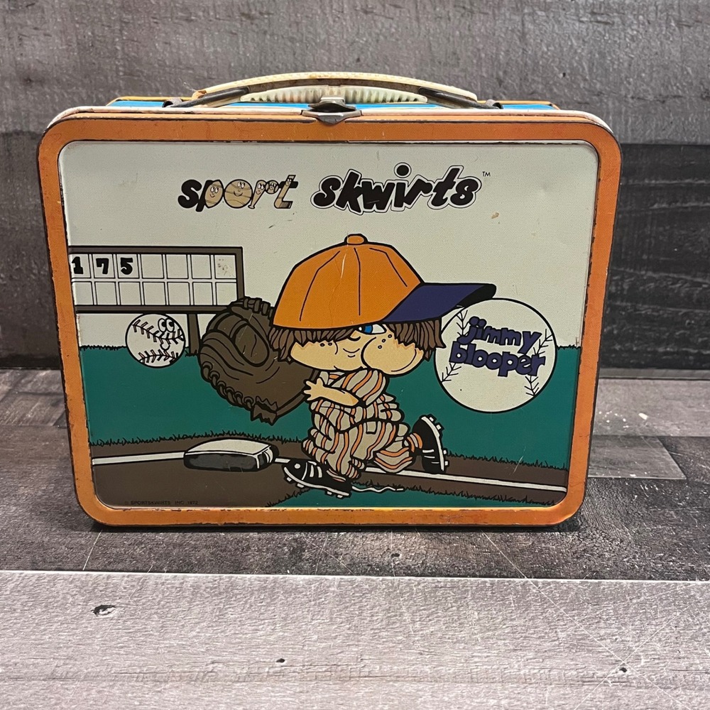 Vintage 1972 Sport Skwirts Metal Lunch Box Ohio Art Jimmy Blooper Frankie Fumble